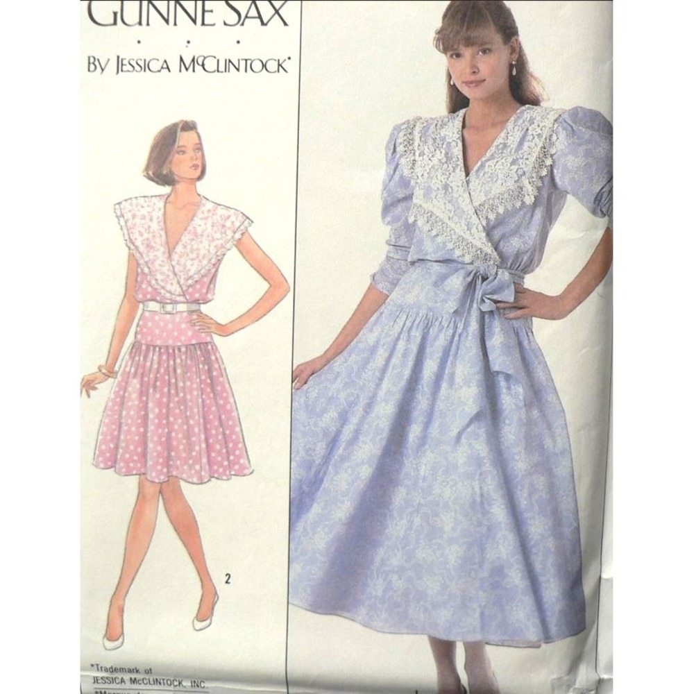 Vintage Simplicity Sewing Pattern 8611 Pullover Dress Two Lengths Size 12 Cut